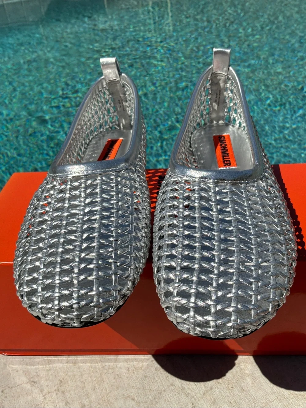 Simon Miller Chrome Woven Riad Ballerina Flats Size 40